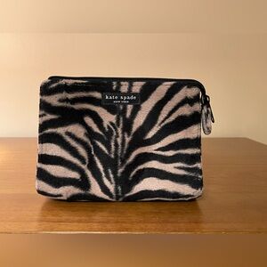 Kate Spade, Vintage Fuzzy Faux Fur Animal Print Pouch